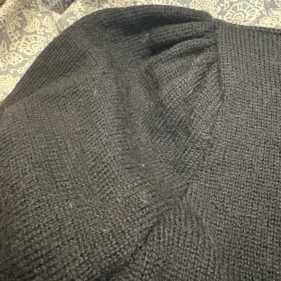 Vintage Susan Bristol 1989 worsted wool black sweater with mistletoe small - Picture 6 of 7